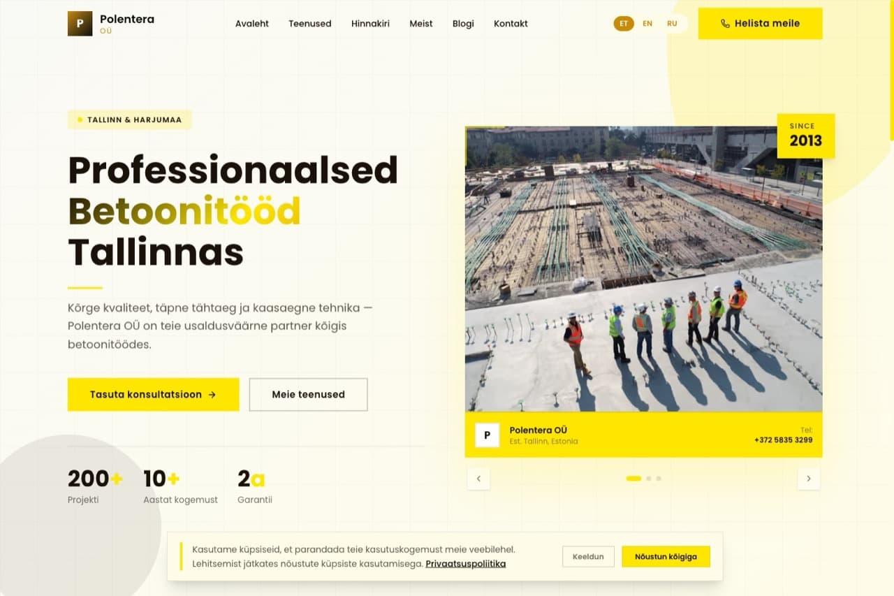 Polentera OÜ: Concrete works contractor